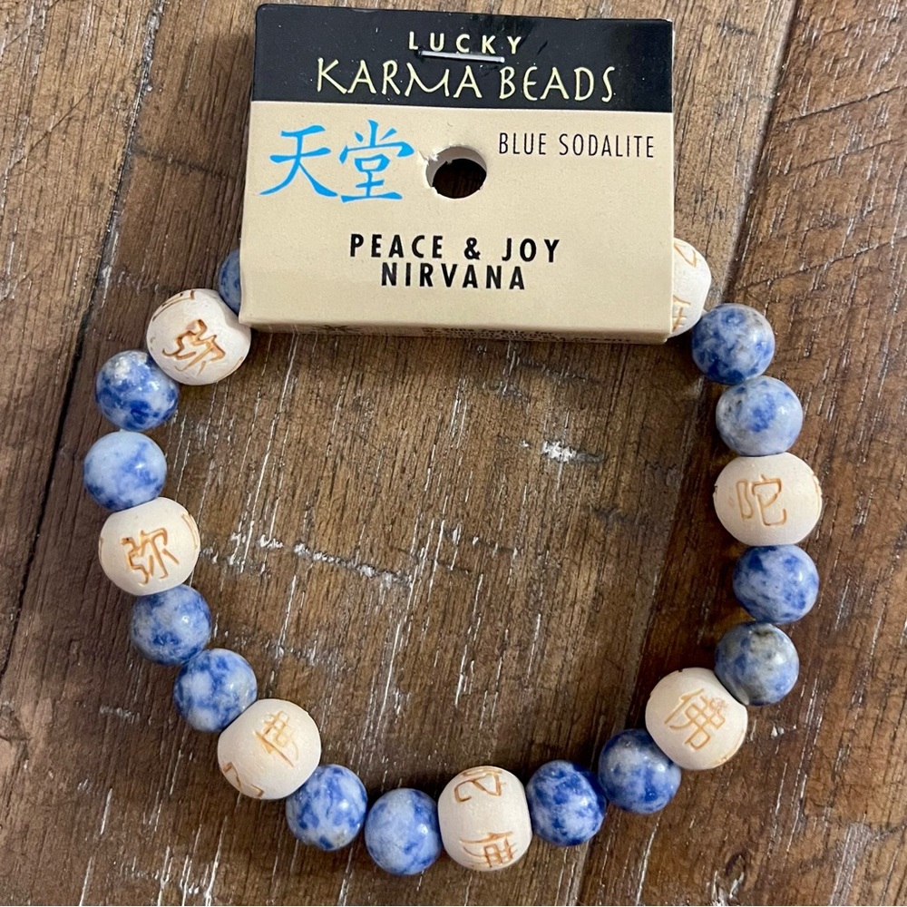 🎉3 / $9 DEAL 
Blue Sodalite Lucky Karma Beads Bracelet